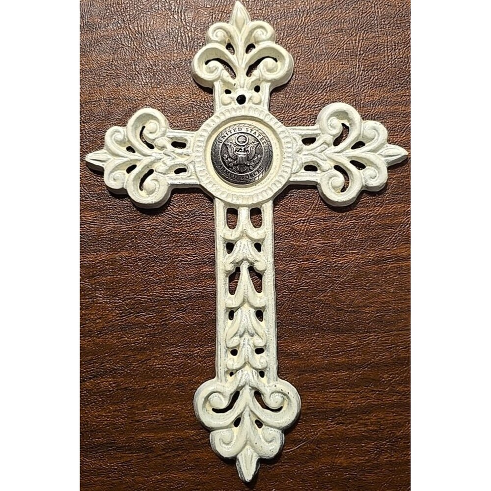 Armed Forces Vintage Cast Iron Wall Cross Old European Rustic Decor